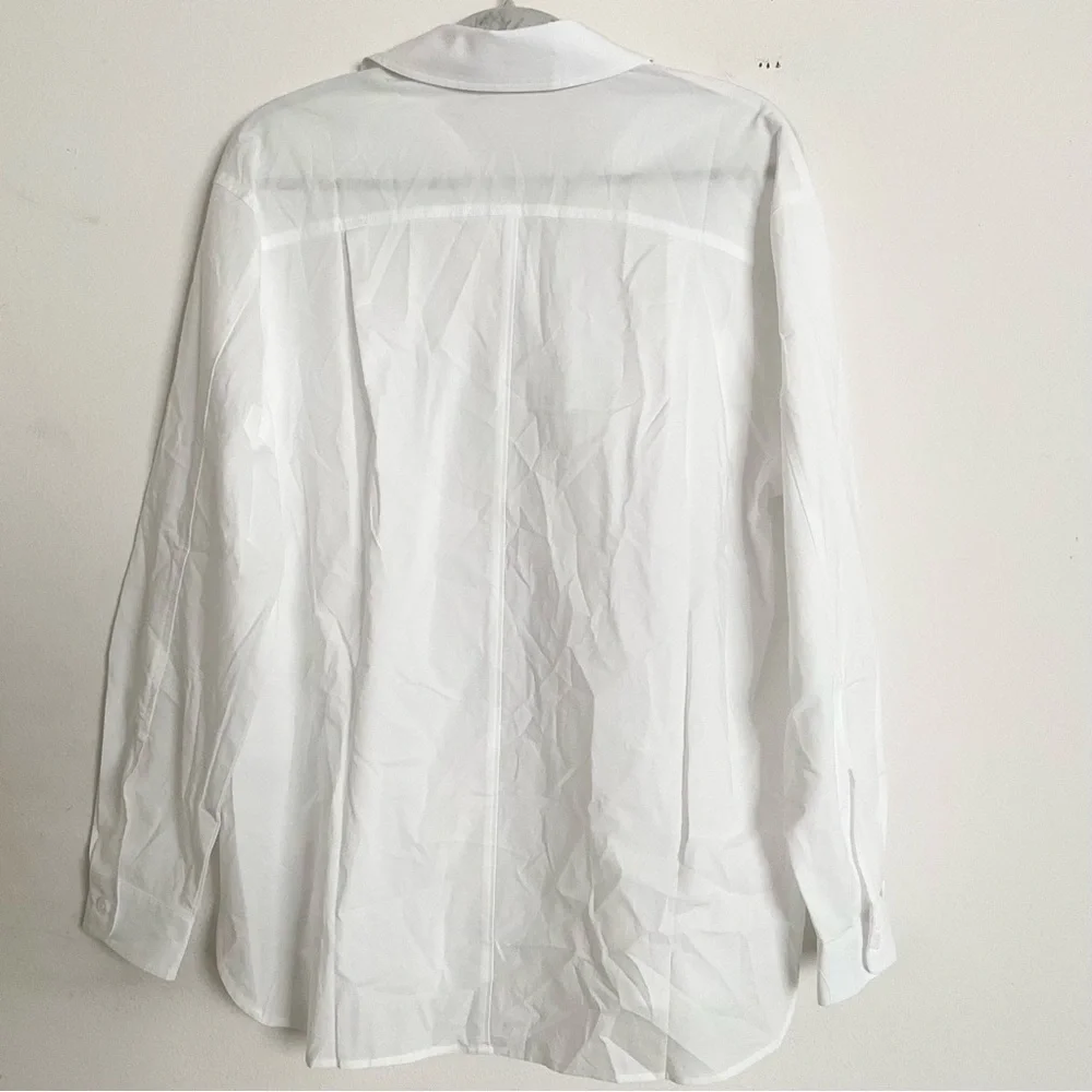 Alo Yoga Cotton Real Deal Button Up Long Sleeve White S